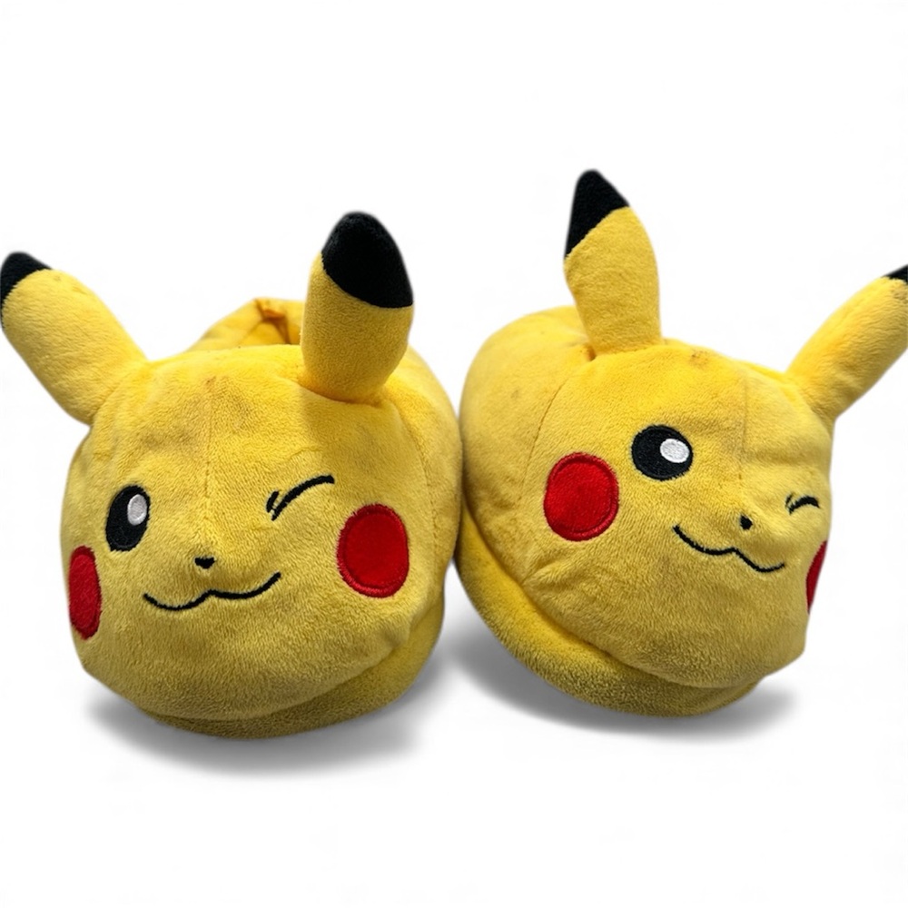 Pokémon Pikachu Plush Slippers - Big Kids Size 13.5 - Yellow Cozy Sho Secondhand